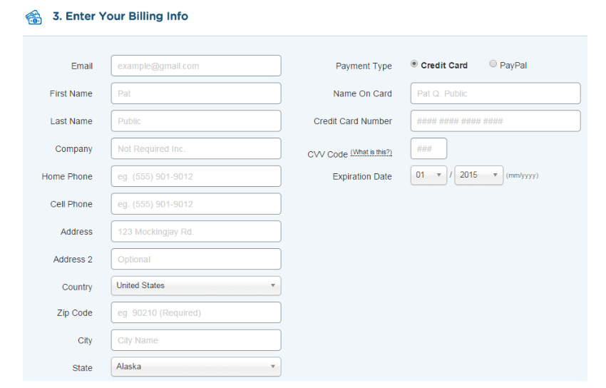Billing account details hostgator