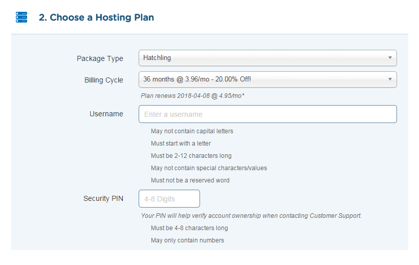 Paying for hosting in hostgator