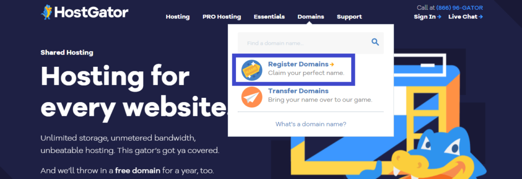 Register a domain availability in hostgator - How To Start A Blog In WordPress
