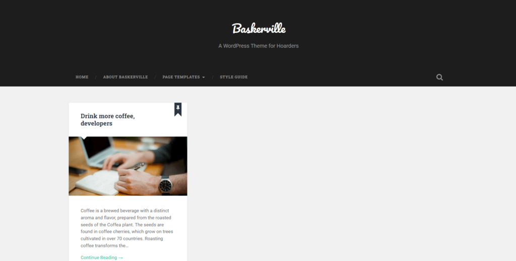 WordPress Themes For Blogs - Baskerville Free wordpress theme