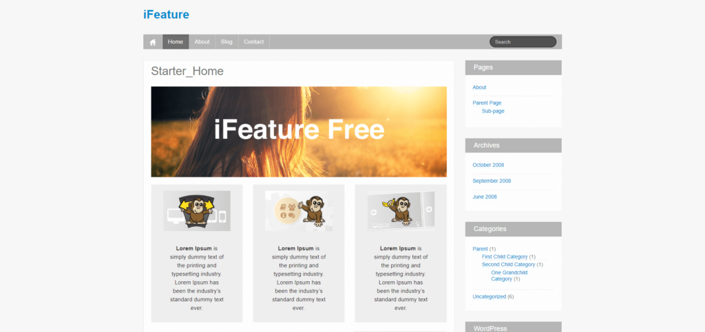 iFeature free WordPress theme