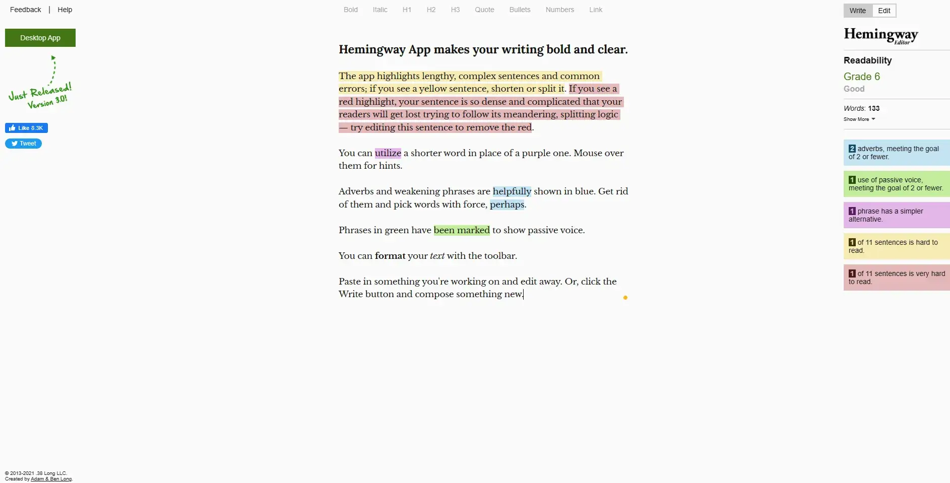 Grammarly Alternatives: Hemingway App