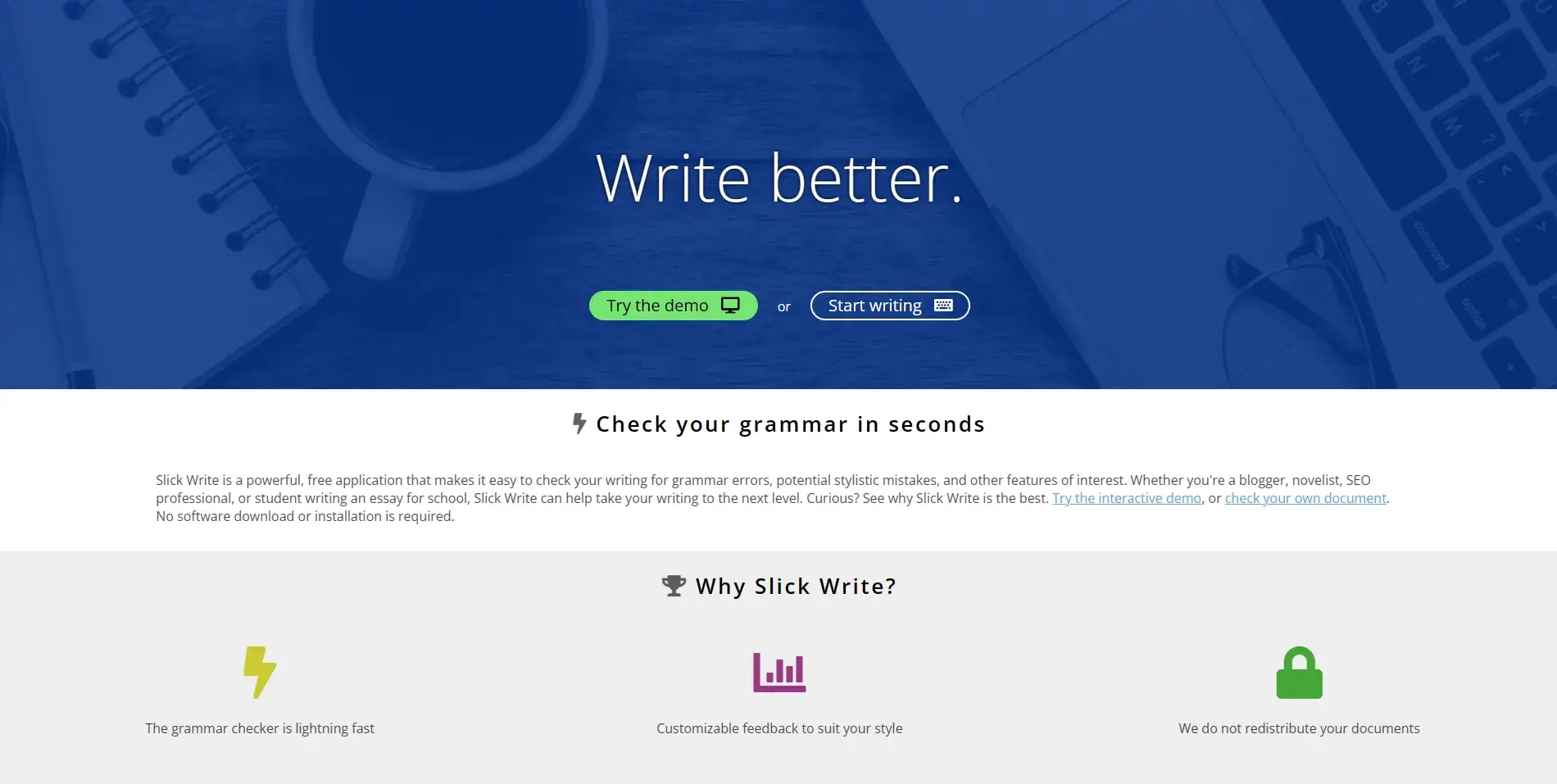 Grammarly Alternatives: Slick Write